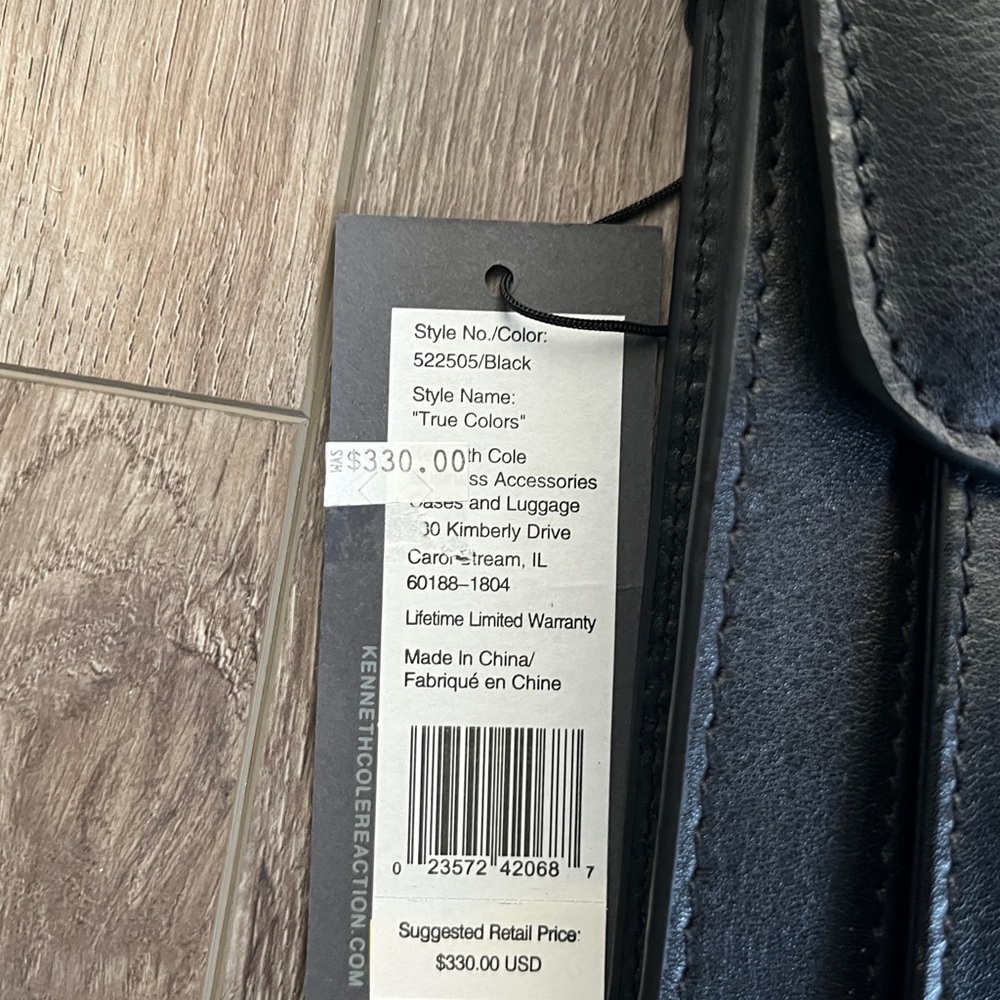 Kenneth Cole Reaction Leather Classic Black Porfolio/Briefcase - Picture 2 of 7